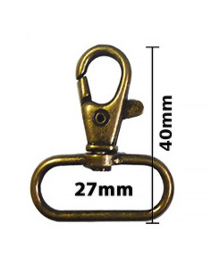 Moschettone in metallo - Bronzo 40 x 27 mm