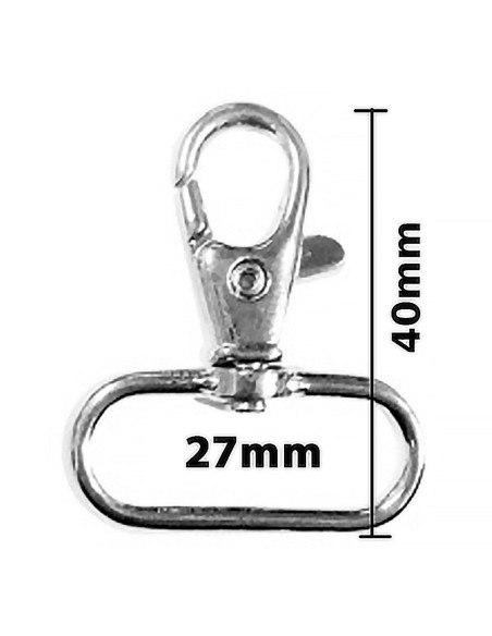 Moschettone in metallo - Argento 40 x 27 mm