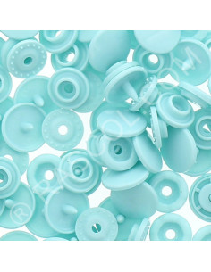 Confezione di 25 bottoni a pressione in resina KAM rotondi - Blu azzurro