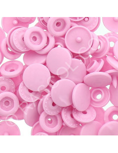 Confezione di 25 bottoni a pressione in resina KAM rotondi - Rosa