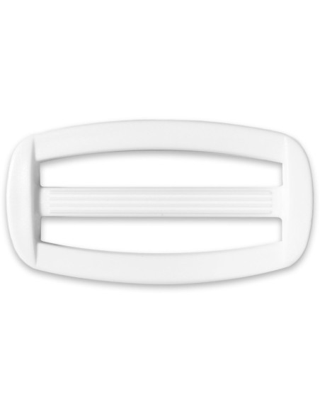 Fibbia scorrevole in plastica bianca 50 mm