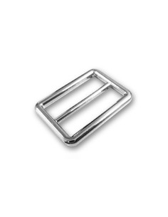 Fibbia scorrevole passante doppio finitura inox - Argento 25 mm