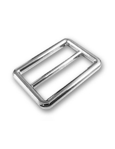 Fibbia scorrevole passante doppio finitura inox - Argento 30 mm
