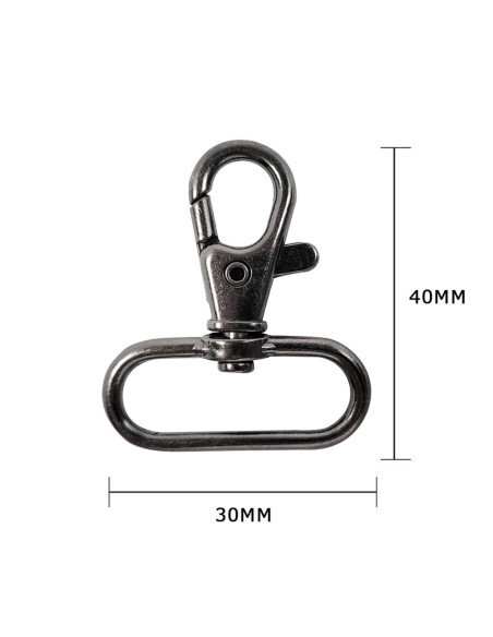 Moschettone in metallo - Canne di fucile 40 x 30 mm