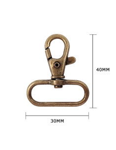 Moschettone in metallo - Bronzo 40 x 30 mm 2