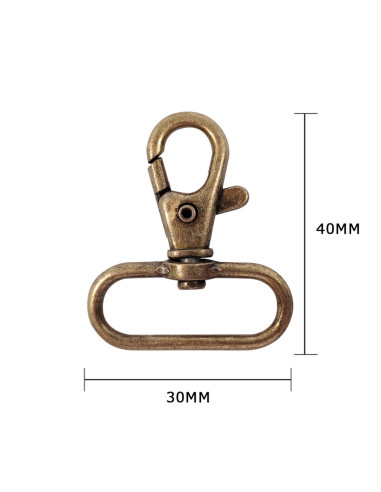 Moschettone in metallo - Bronzo 40 x 30 mm