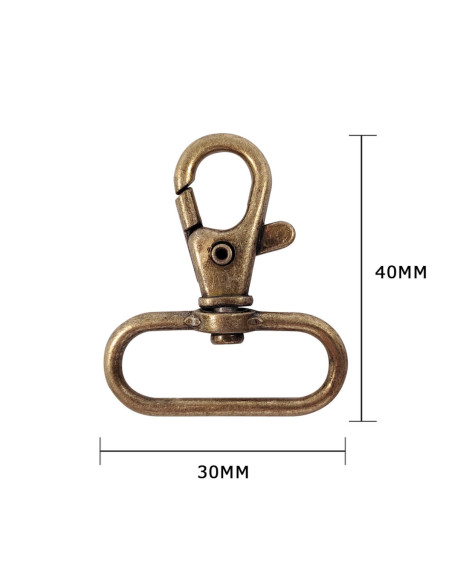 Moschettone in metallo - Bronzo 40 x 30 mm