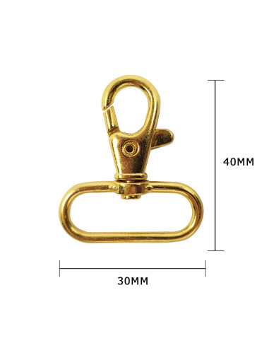 Moschettone in metallo - Dorato 40 x 30 mm