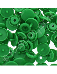 Confezione di 25 bottoni a pressione in resina KAM rotondi - Verde