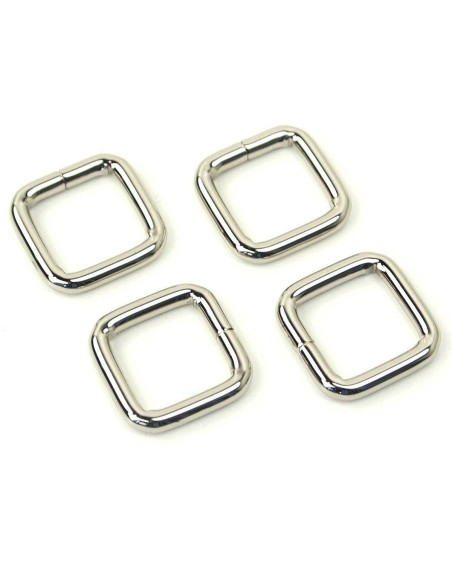 Set di 4 anelli quadrati - Argento 12,7 mm