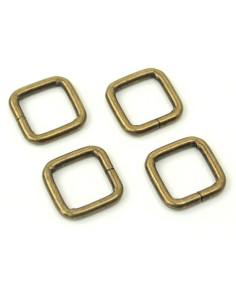 Set di 4 anelli quadrati - Bronzo 12,7 mm