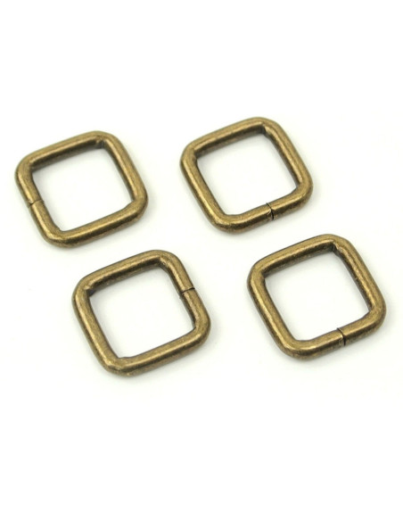 Set di 4 anelli quadrati - Bronzo 12,7 mm