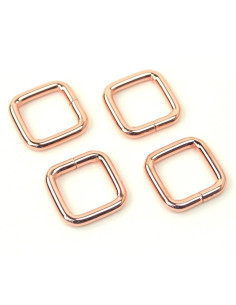 Set di 4 anelli quadrati - Oro rosa 12,7 mm
