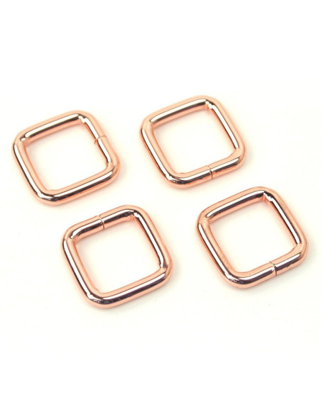 Set di 4 anelli quadrati - Oro rosa 12,7 mm