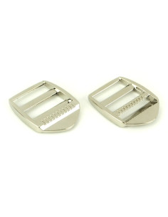 Fibbia di regolazione in metallo argento 25 mm