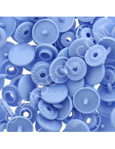 Confezione di 25 bottoni a pressione in resina KAM rotondi - Blu lilla