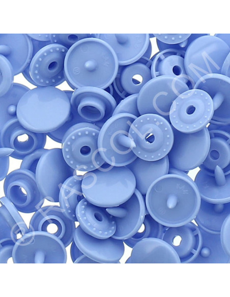 Confezione di 25 bottoni a pressione in resina KAM rotondi - Blu lilla