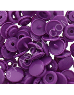 Confezione di 25 bottoni a pressione in resina KAM rotondi - Magenta scuro