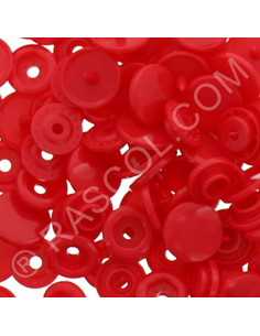 Confezione di 25 bottoni a pressione in resina KAM rotondi - Rosso