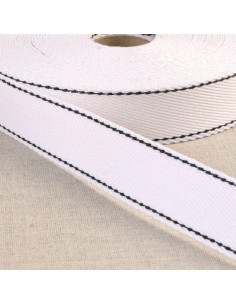 Cinghia in cotone con punto sellaio - Bianco