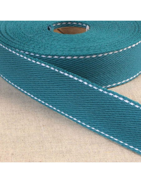 Cinghia in cotone punto selleria - Blu petrolio