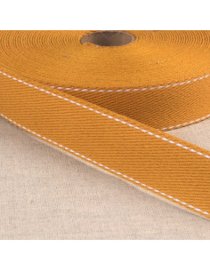 Cinghia in cotone con punto sellaio - Senape