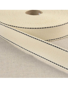 Cinghia in cotone punto selleria - Ecru