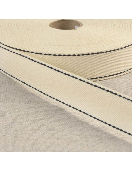 Cinghia in cotone punto selleria - Ecru
