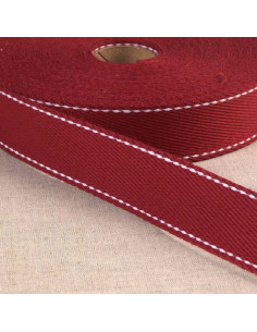 Cinghia in cotone con punto sellaio - Bordeaux