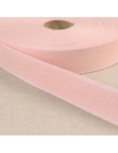 Cinghia in cotone con punto sellaio - Rosa chiaro
