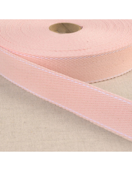 Cinghia in cotone con punto sellaio - Rosa chiaro