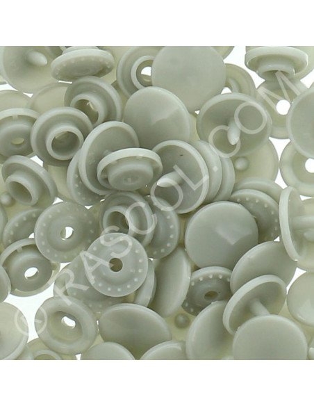 Confezione di 25 bottoni a pressione in resina KAM rotondi - Grigio beige