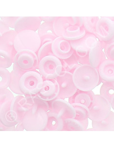 Confezione di 25 bottoni a pressione in resina KAM rotondi - Rosa chiaro