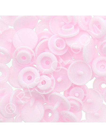 Confezione di 25 bottoni a pressione in resina KAM rotondi - Rosa chiaro