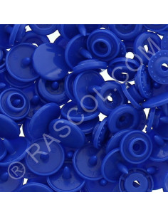 Confezione di 25 bottoni a pressione in resina KAM rotondi - Blu reale
