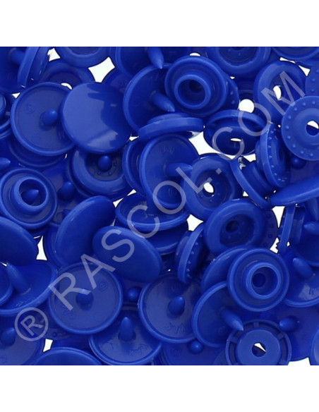 Confezione di 25 bottoni a pressione in resina KAM rotondi - Blu reale