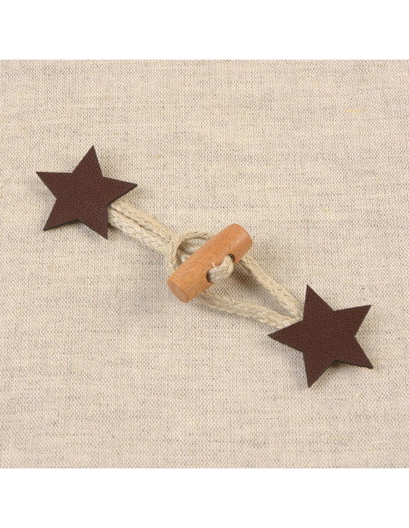 Brandeburgo stella similpelle - Marrone
