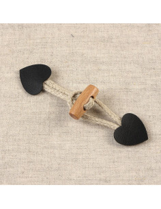 Brandeburgo cuore similpelle - Nero