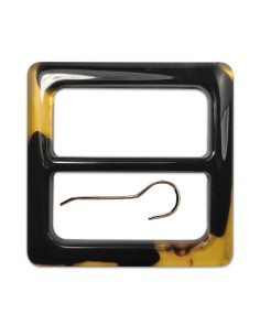 Fibbie per cintura vintage quadrata - Nero marmorizzato 5 cm