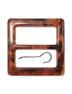 Fibbie per cintura vintage quadrata - Ambra marrone 5 cm