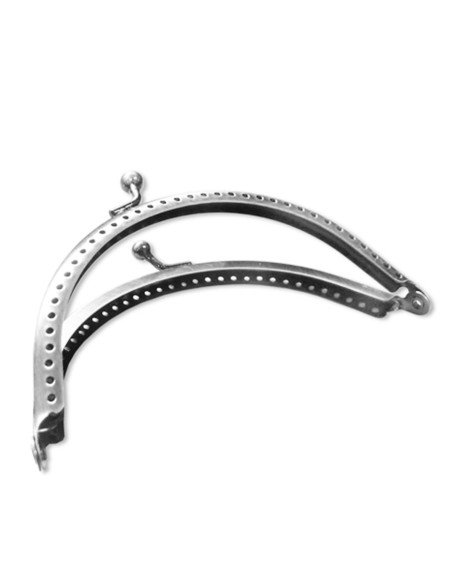 Chiusura semi-rotonda per borsa 80 mm - Argento
