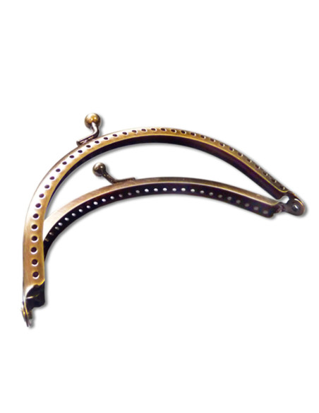 Chiusura semi-rotonda per borsa 80 mm - Bronzo
