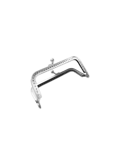 Chiusura rettangolare per borsa 75 mm - Argento