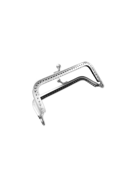 Chiusura rettangolare per borsa 100 mm - Argento