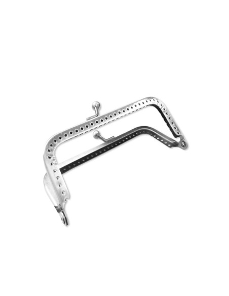 Chiusura rettangolare per borsa 125 mm - Argento