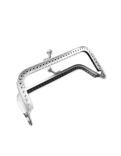 Chiusura rettangolare per borsa 150 mm - Argento