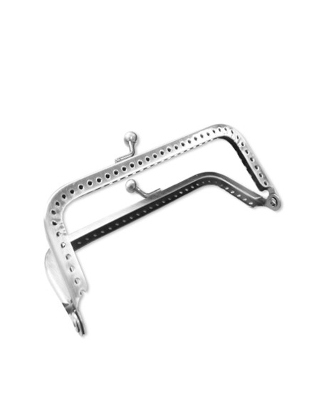 Chiusura rettangolare per borsa 150 mm - Argento