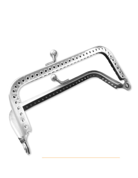 Chiusura rettangolare per borsa 180 mm - Argento