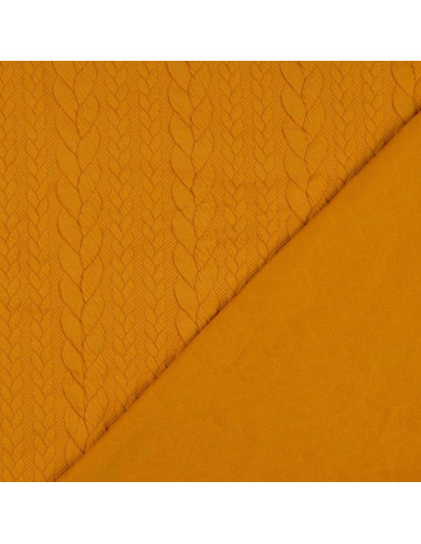 Tessuto felpato intrecciato - Giallo sole