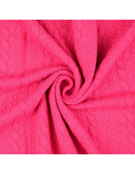 Tessuto felpato intrecciato - Fucsia